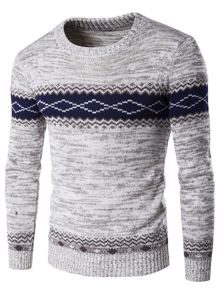 Jacquard Vogue Pullover Herre Sweater