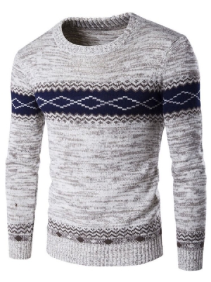 Jacquard Vogue Pullover Herre Sweater