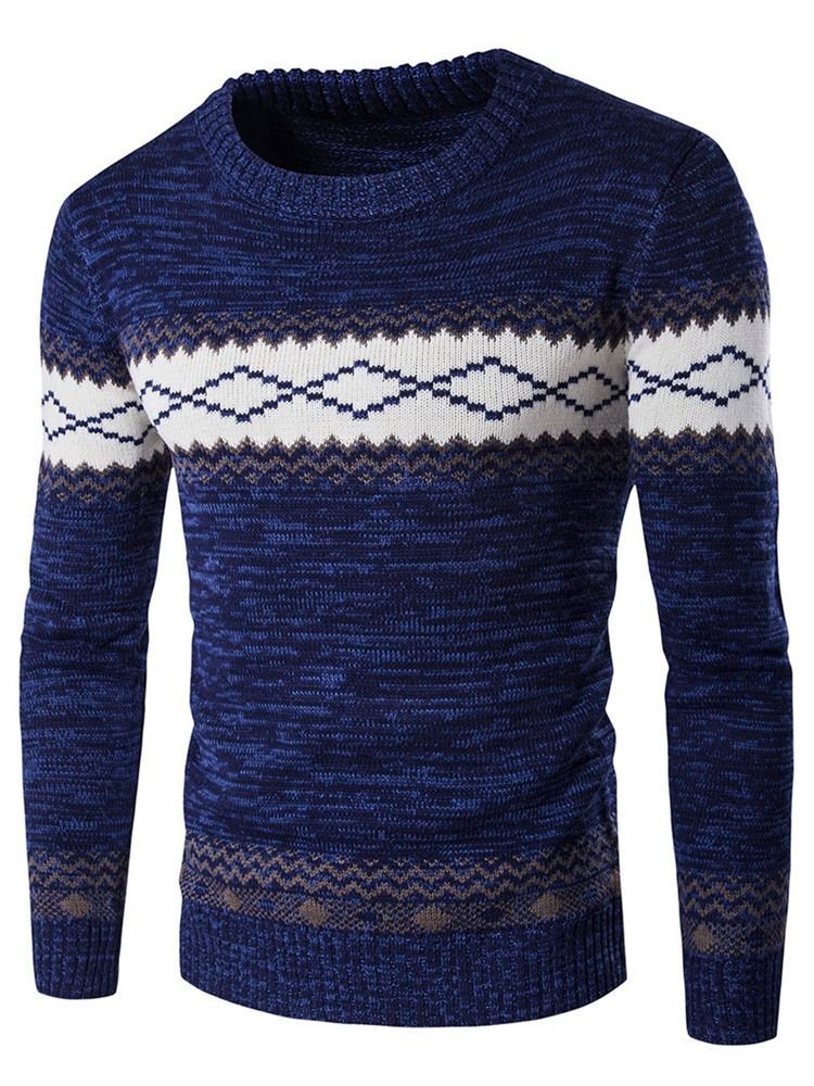 Jacquard Vogue Pullover Herre Sweater