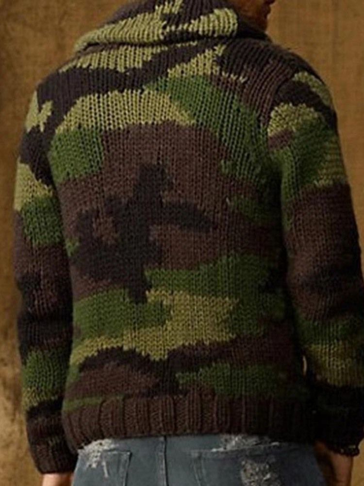 Lapel Standard Camouflage Til Mænd Enkeltbrystet Vintertrøje