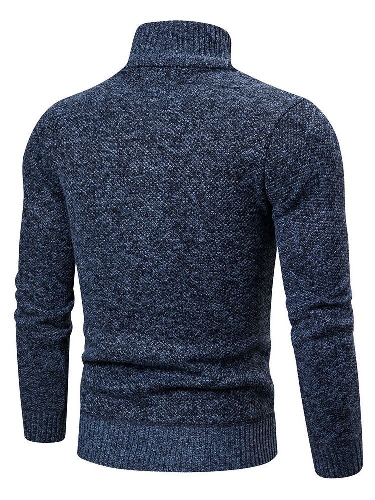 Lynlås Color Block Standard Herre Slim Fall Sweater