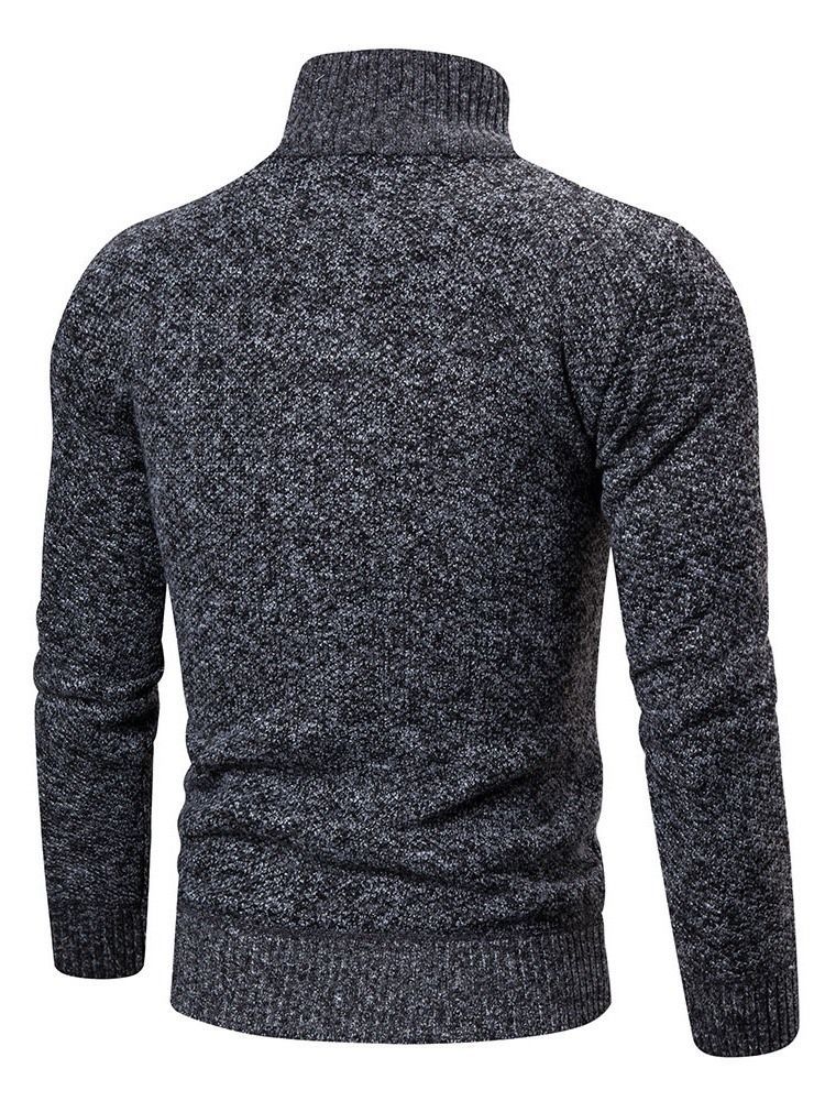 Lynlås Color Block Standard Herre Slim Fall Sweater