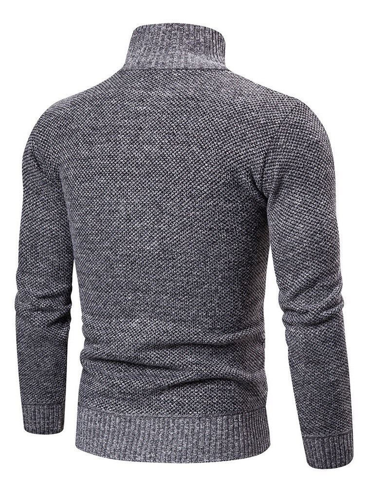 Lynlås Color Block Standard Herre Slim Fall Sweater