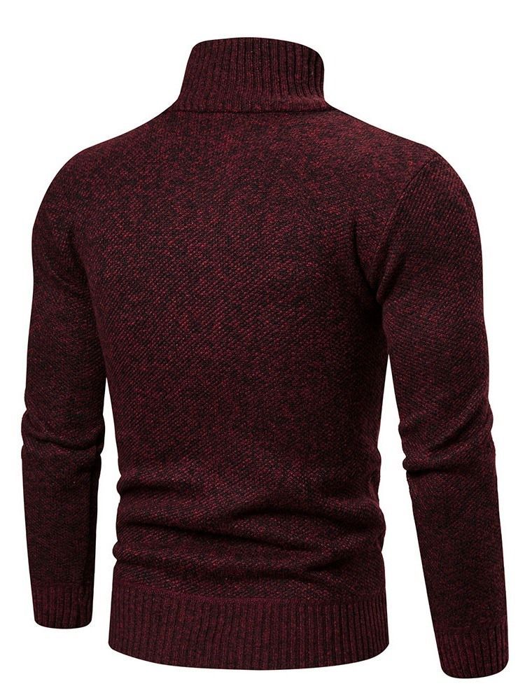 Lynlås Color Block Standard Herre Slim Fall Sweater