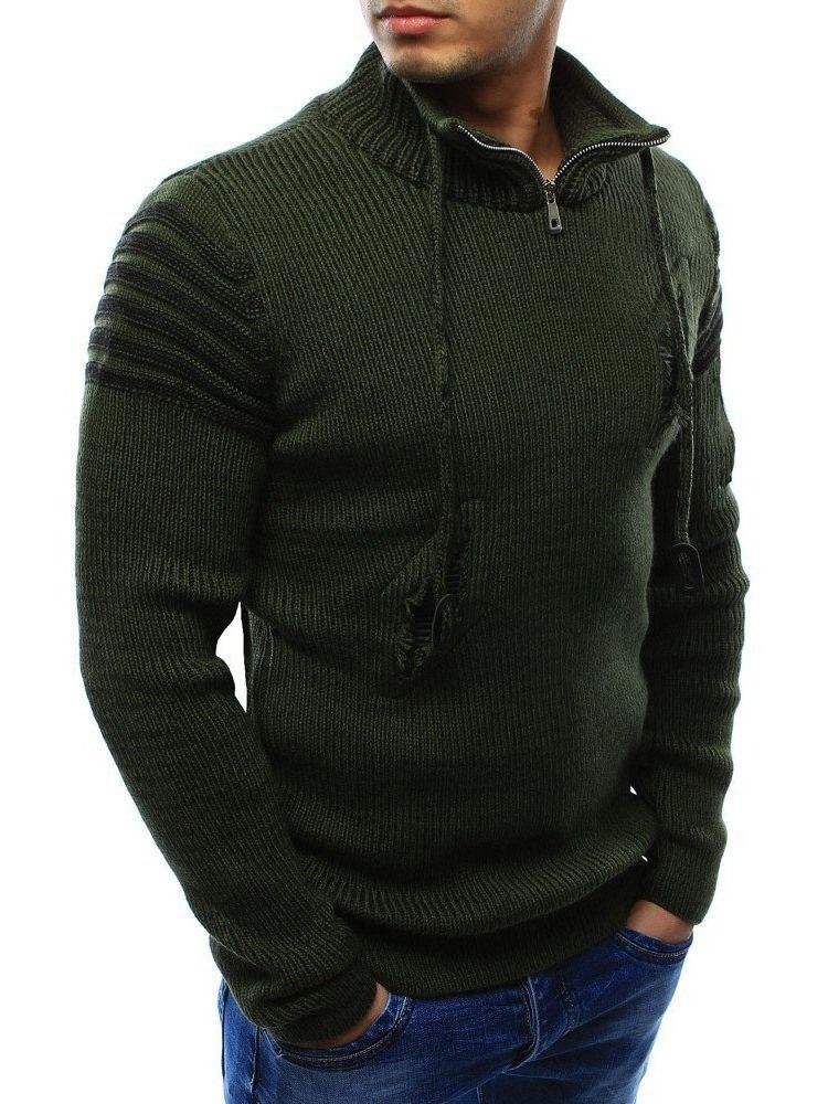 Lynlåsstil Casual Straight Herre Sweater