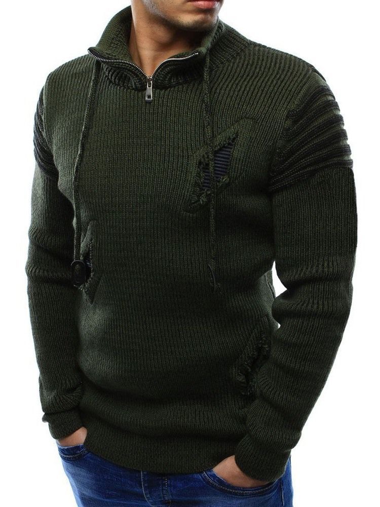 Lynlåsstil Casual Straight Herre Sweater