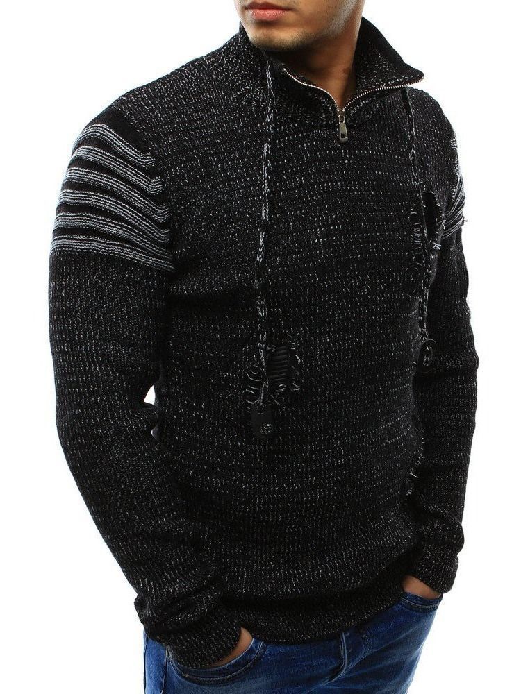 Lynlåsstil Casual Straight Herre Sweater