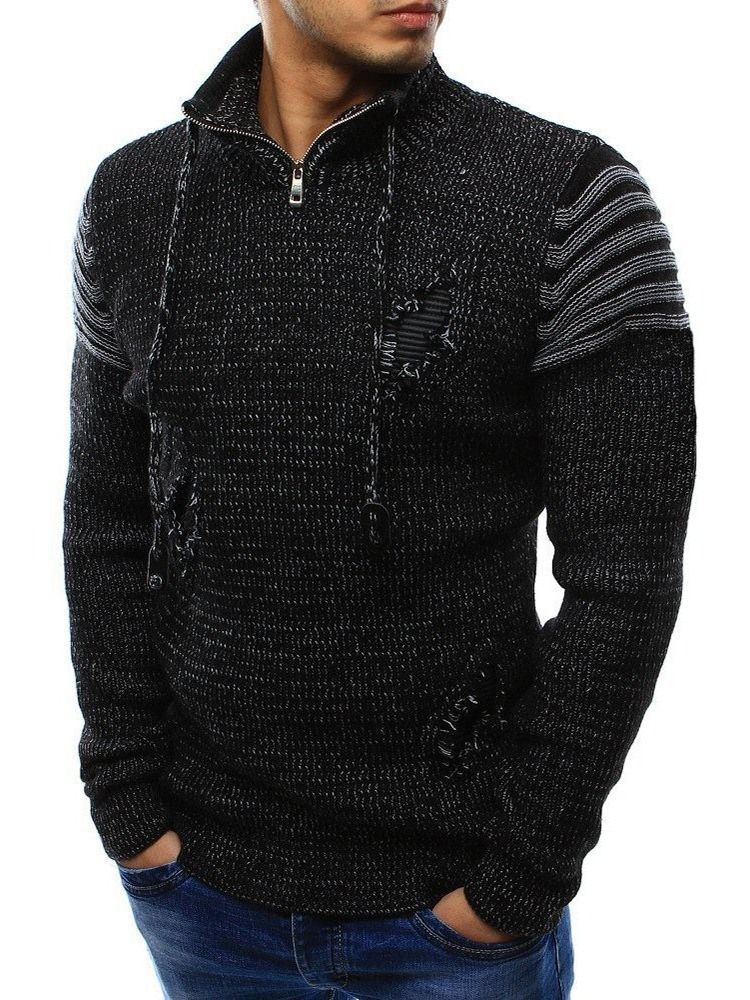 Lynlåsstil Casual Straight Herre Sweater