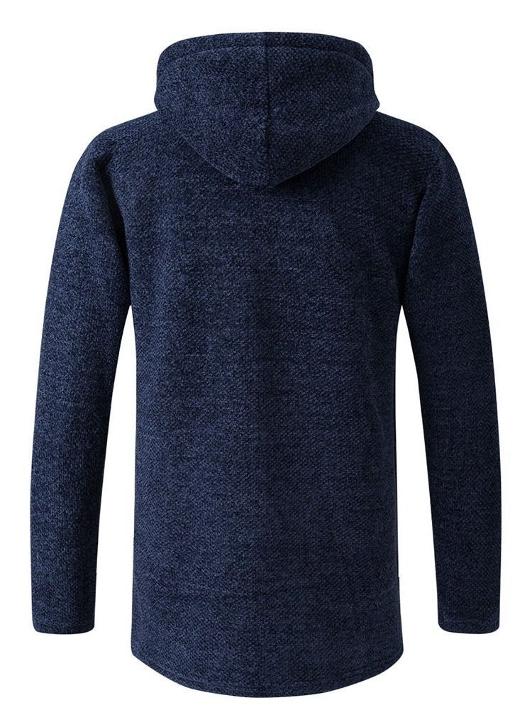 Mænds Almindelig Standard Hætte Lynlås Vinter Sweater