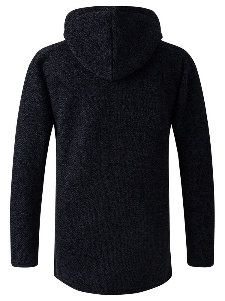 Mænds Almindelig Standard Hætte Lynlås Vinter Sweater