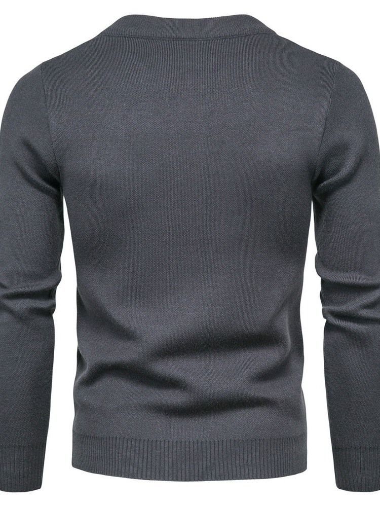 Mænds Rund Halsudskæring Standard Fall Lynlås Sweater