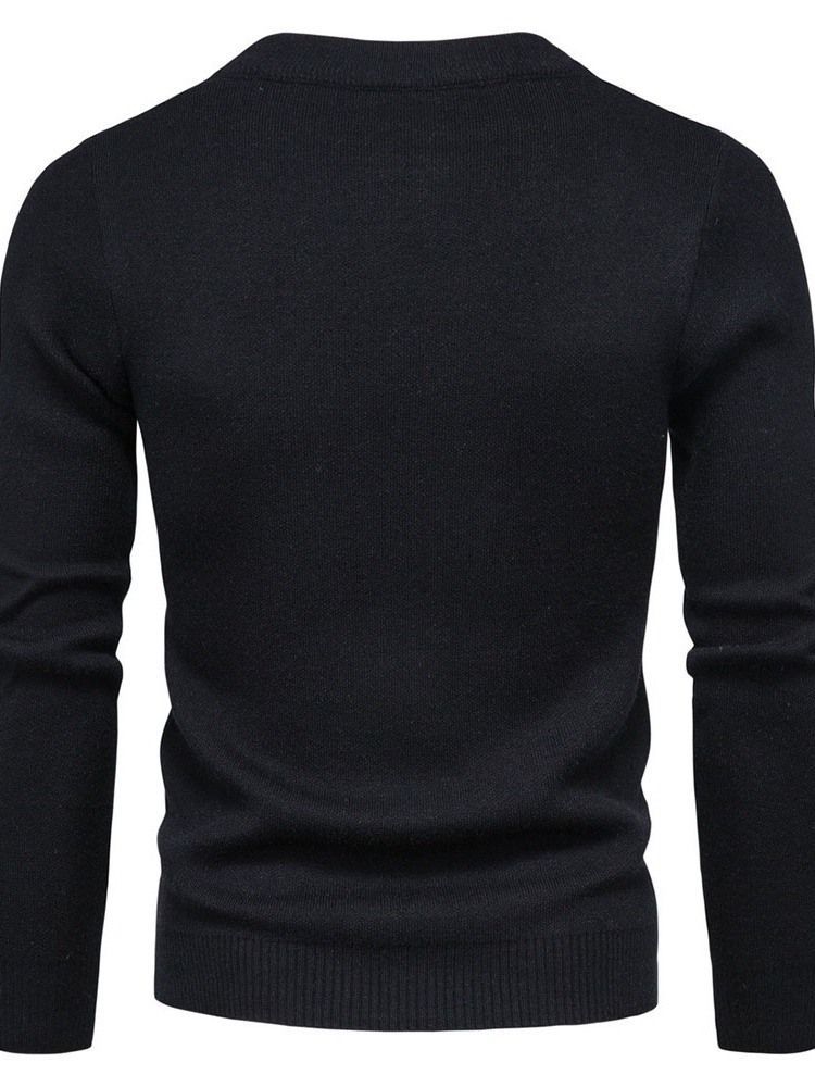 Mænds Rund Halsudskæring Standard Fall Lynlås Sweater