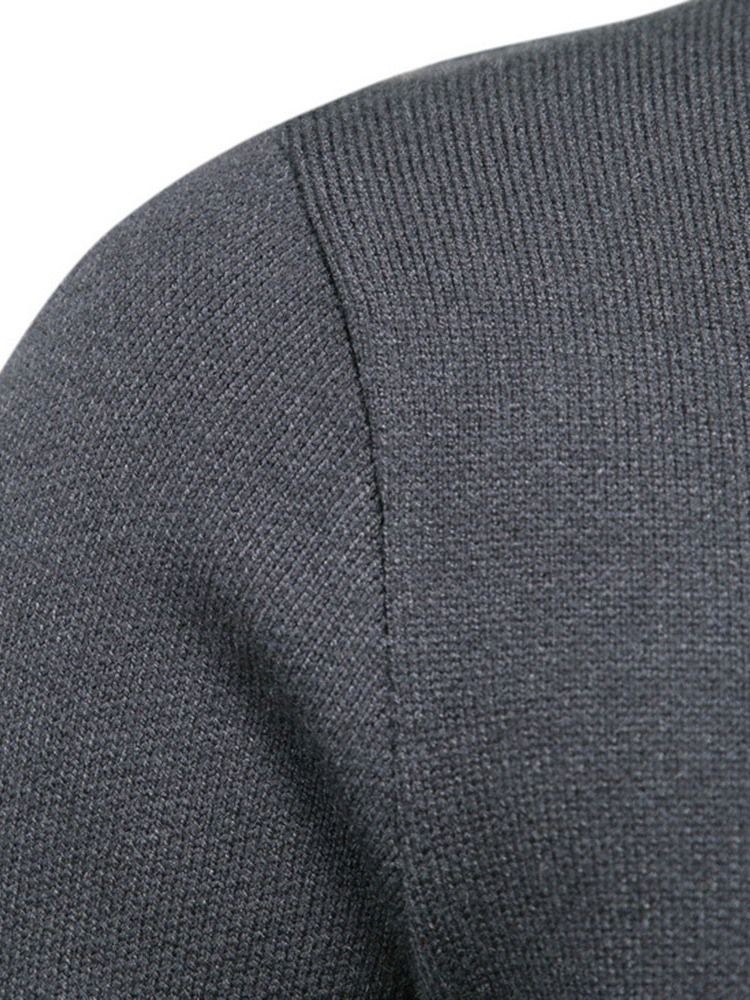 Mænds Rund Halsudskæring Standard Fall Lynlås Sweater