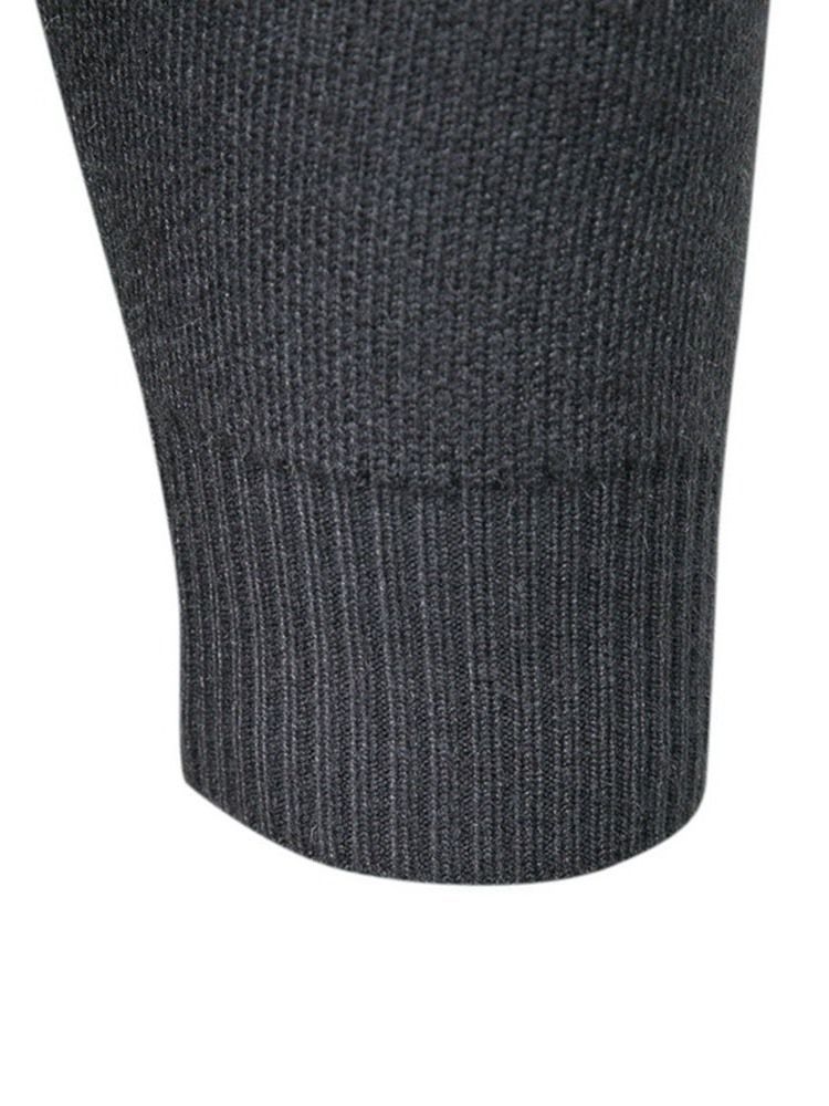 Mænds Rund Halsudskæring Standard Fall Lynlås Sweater