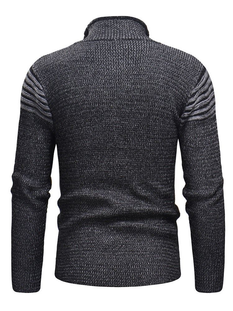 Mænds Standard Color Block Hole Winter European Sweater