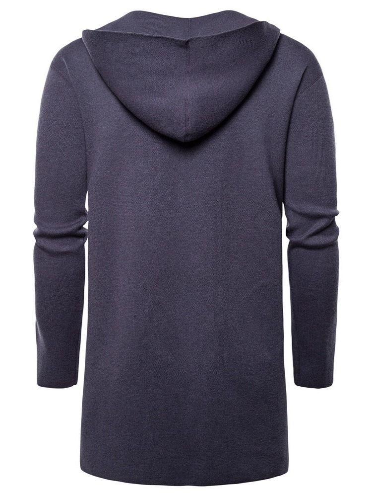 Mid-længde Lomme Hætteklædte Mænds Slank Indpakket Sweater