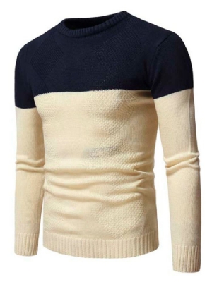 Patchwork Color Block Standard Casual Herre Sweater