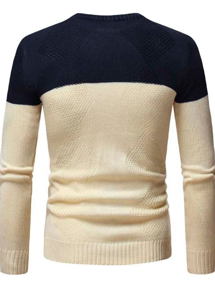 Patchwork Color Block Standard Casual Herre Sweater