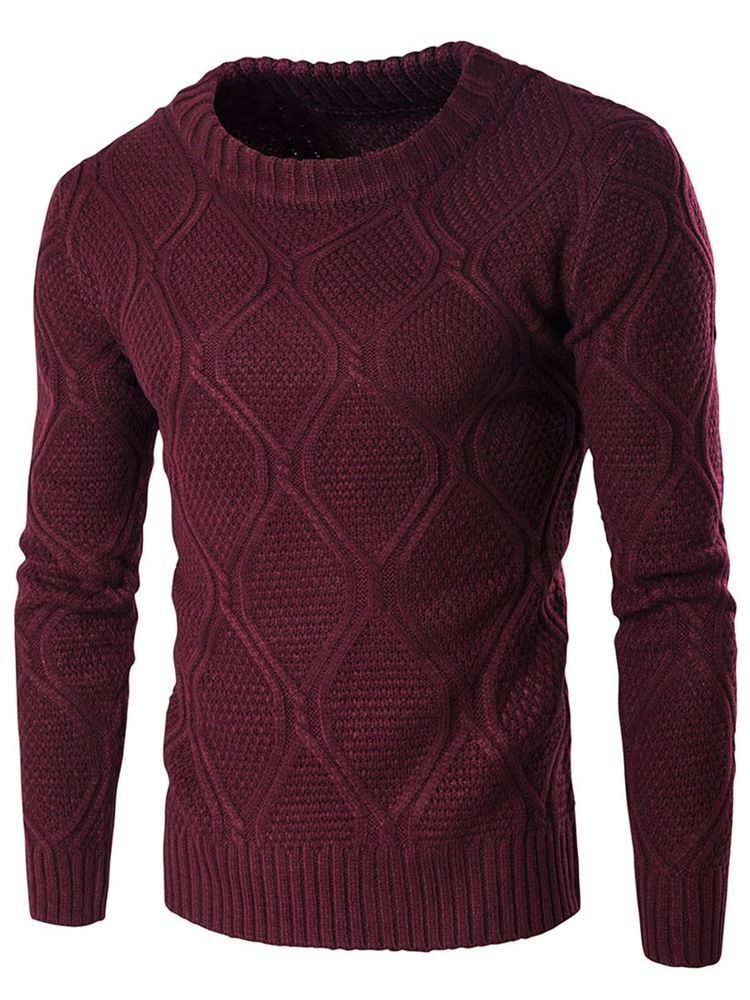 Plain Crew Neck Jacquard Vogue Warm Men's Sweater