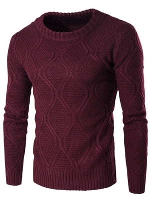 Plain Crew Neck Jacquard Vogue Warm Men's Sweater