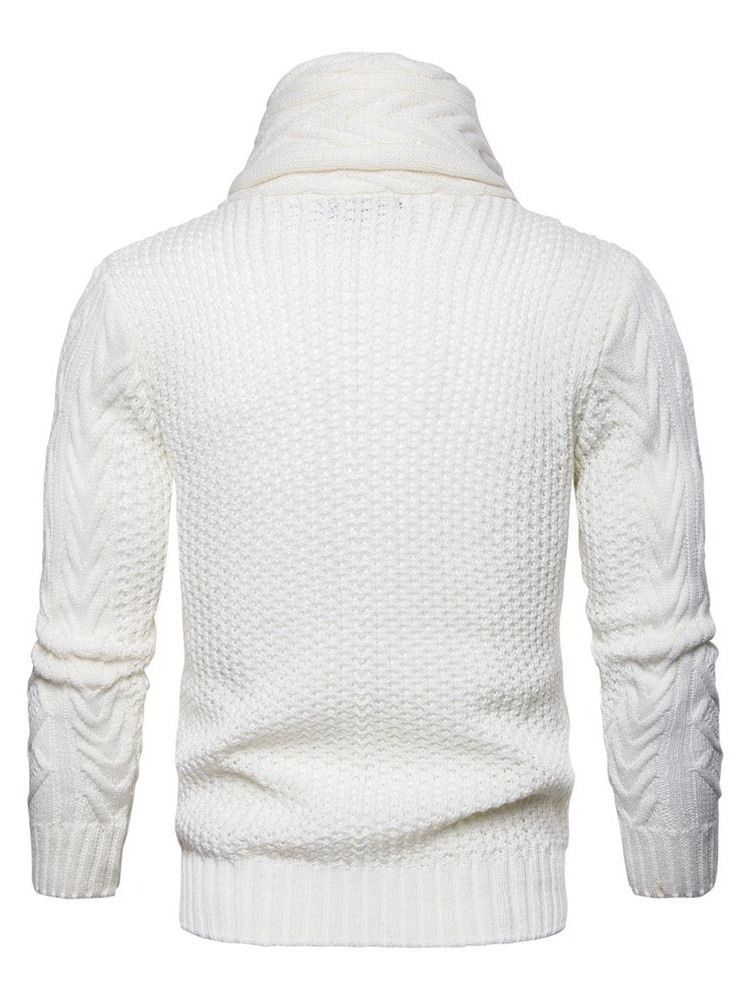 Plain Shawl Collar Mens Button Casual Sweater