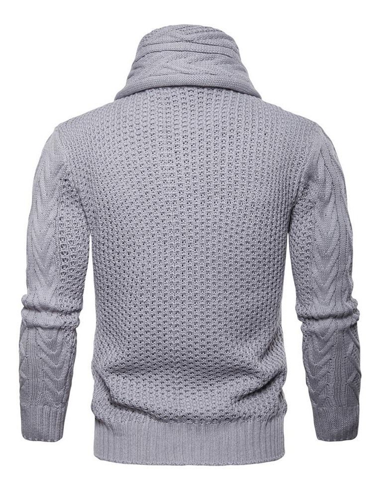 Plain Shawl Collar Mens Button Casual Sweater