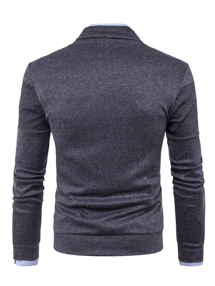 Plain Single-breasted Warm Casual Men's Sweater