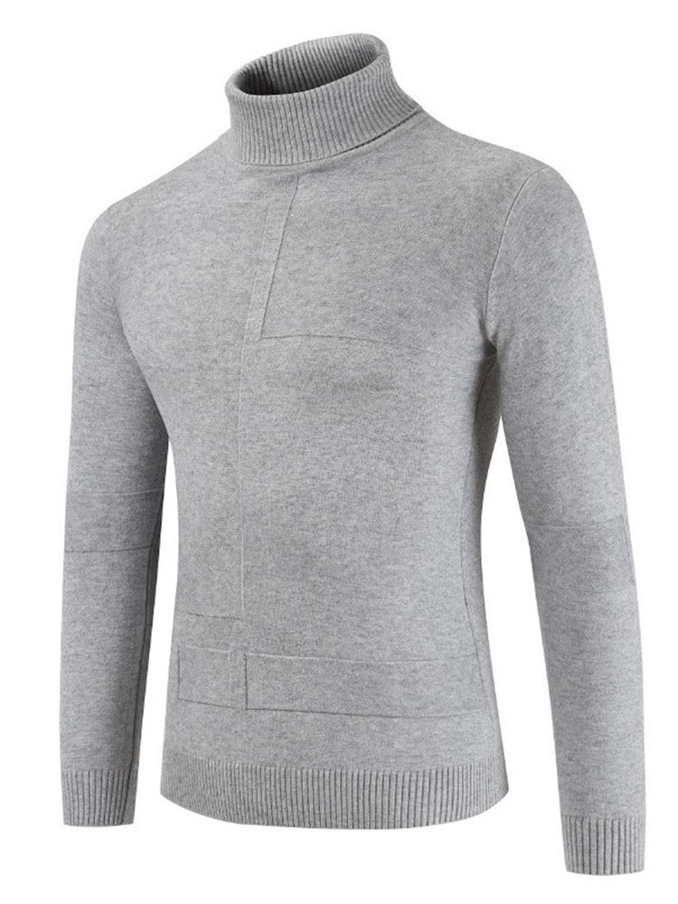 Plain Turtle Neck Herre Casual Pullover Sweater