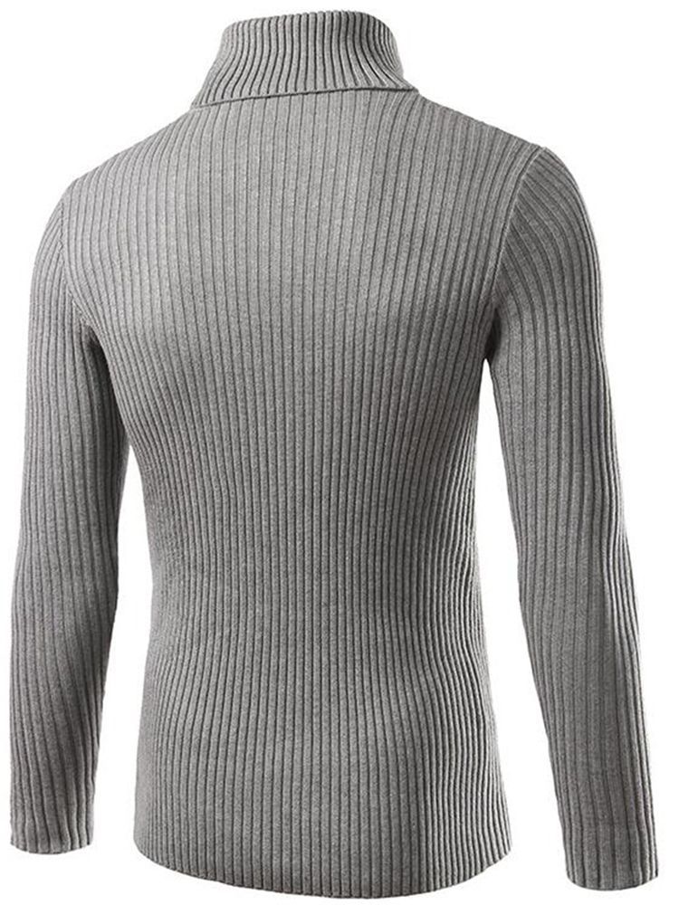 Plain Turtle Neck Slim Sweater Til Mænd