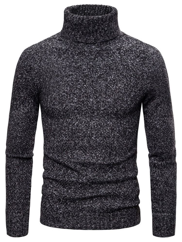 Plain Turtleneck Standard Casual Herre Sweater