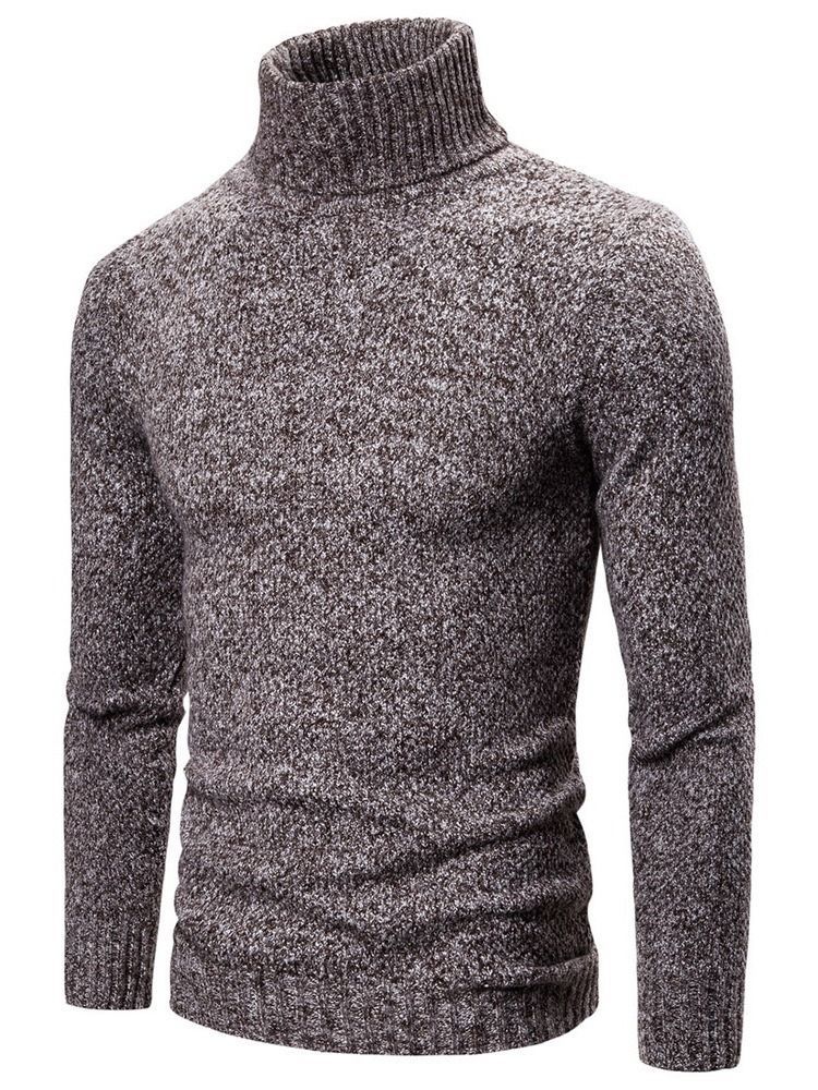 Plain Turtleneck Standard Casual Herre Sweater