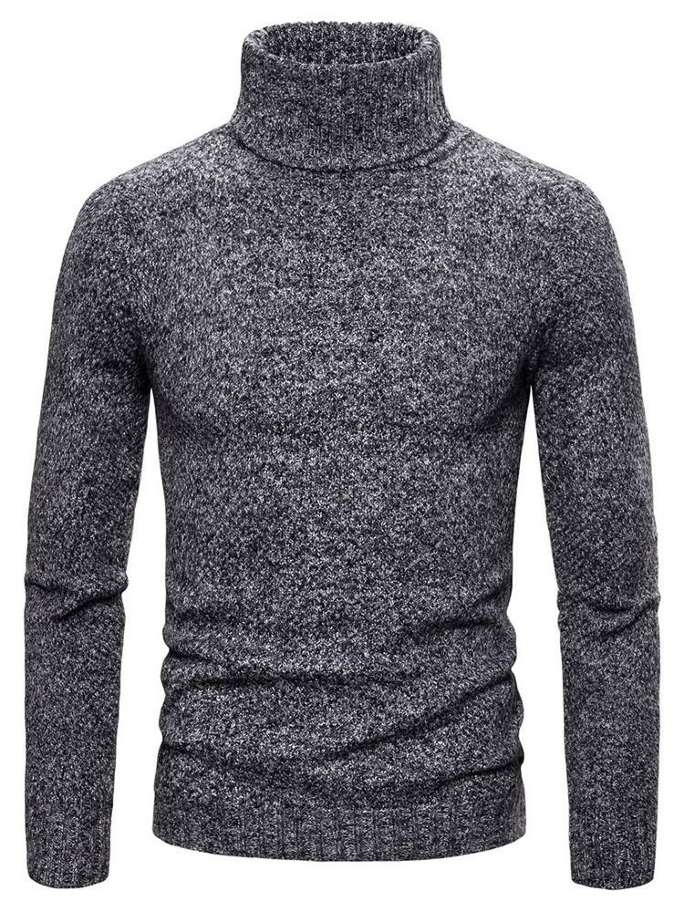 Plain Turtleneck Standard Casual Herre Sweater