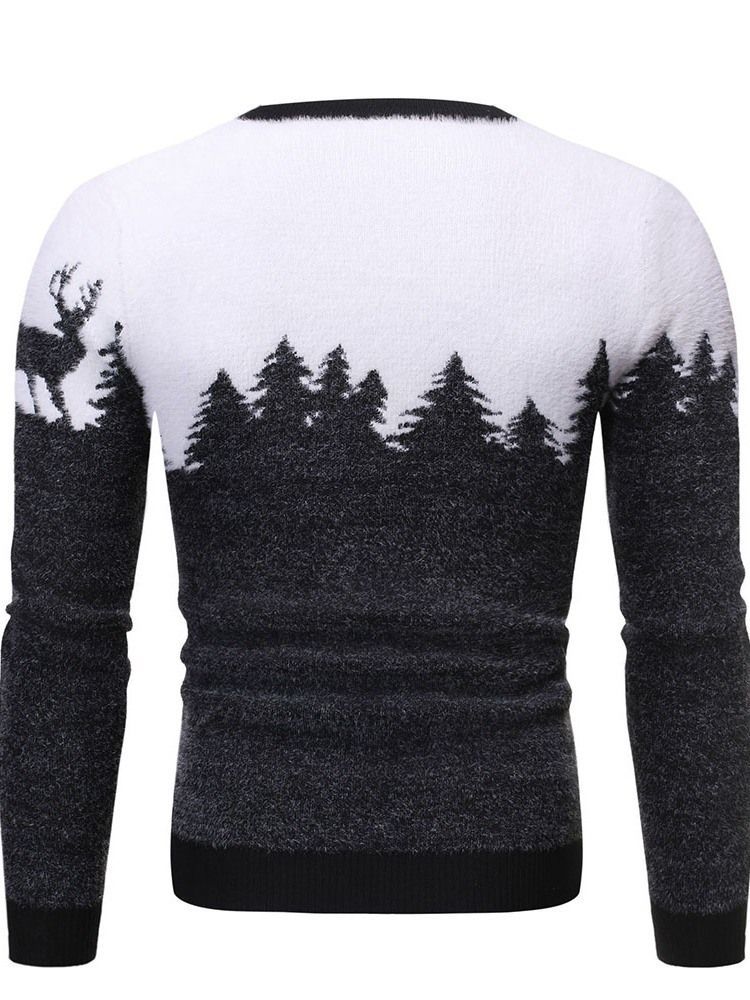 Rund Hals Standard Animal Winter Herre Slim Sweater