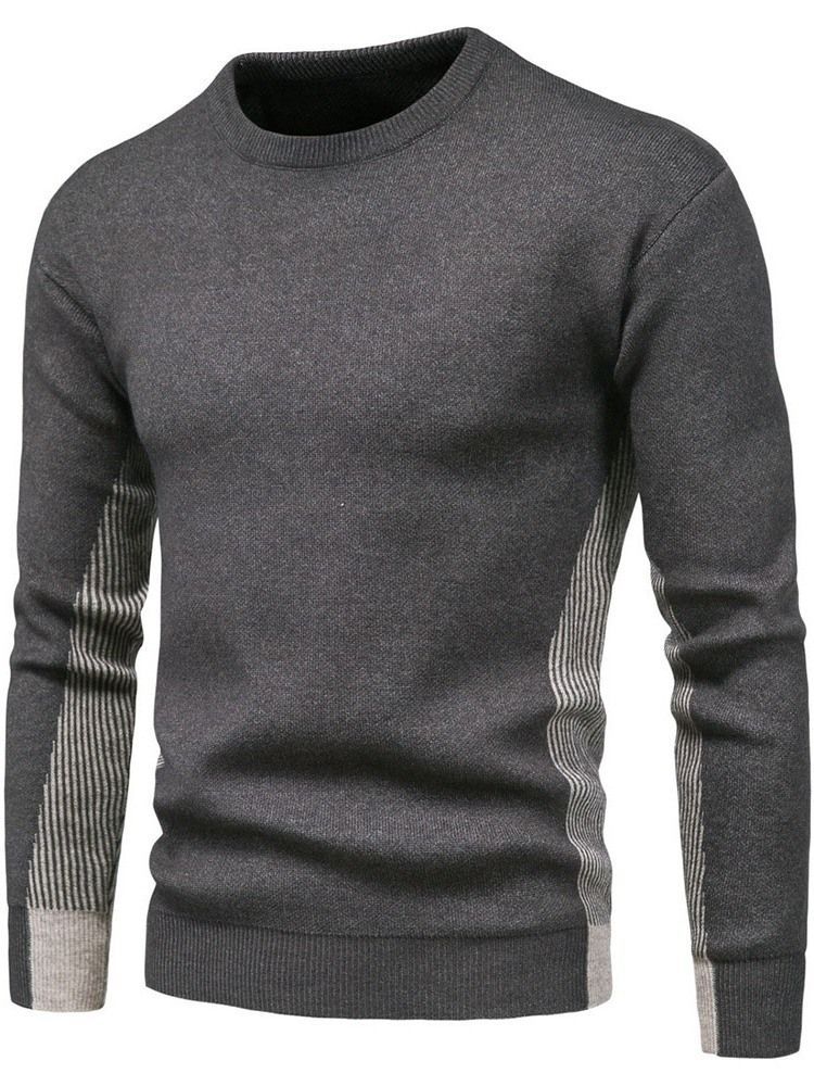 Rund Hals Standard Patchwork Casual Herre Slim Sweater