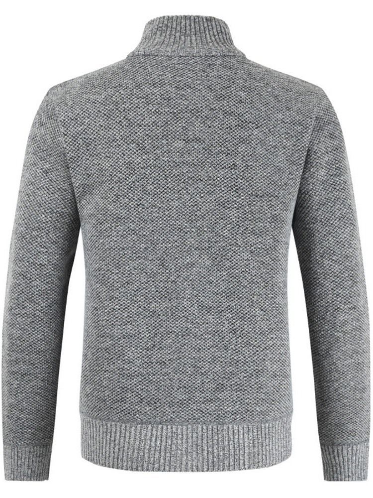 Stand Krave Standard Geometrisk Herre Slim Sweater Med Lynlås