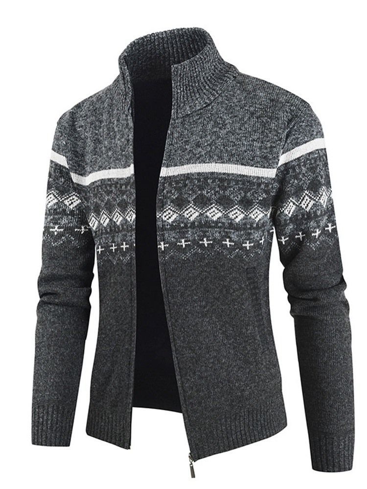 Standard Color Block Winter Herre Slim Sweater