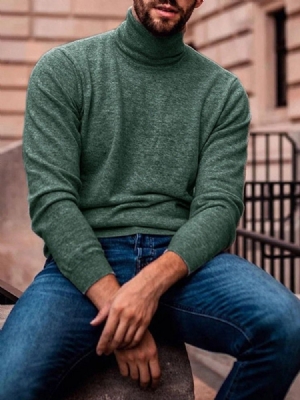 Standard Plain Turtleneck Loose European Men's Sweater