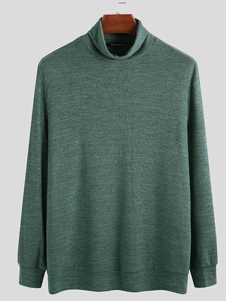 Standard Plain Turtleneck Loose European Men's Sweater