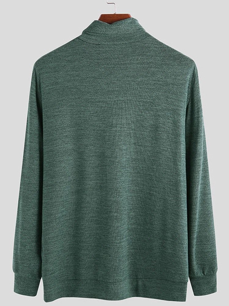 Standard Plain Turtleneck Loose European Men's Sweater