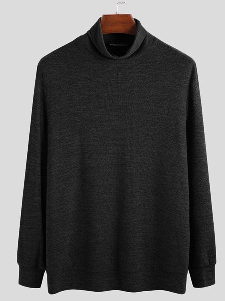 Standard Plain Turtleneck Loose European Men's Sweater