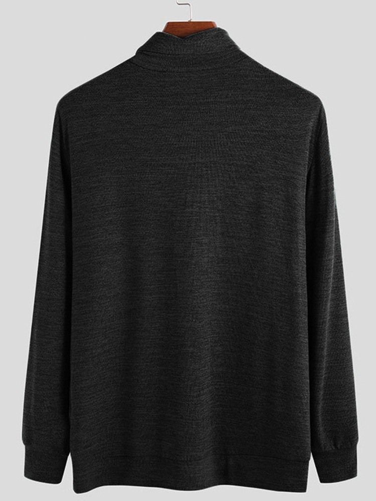 Standard Plain Turtleneck Loose European Men's Sweater