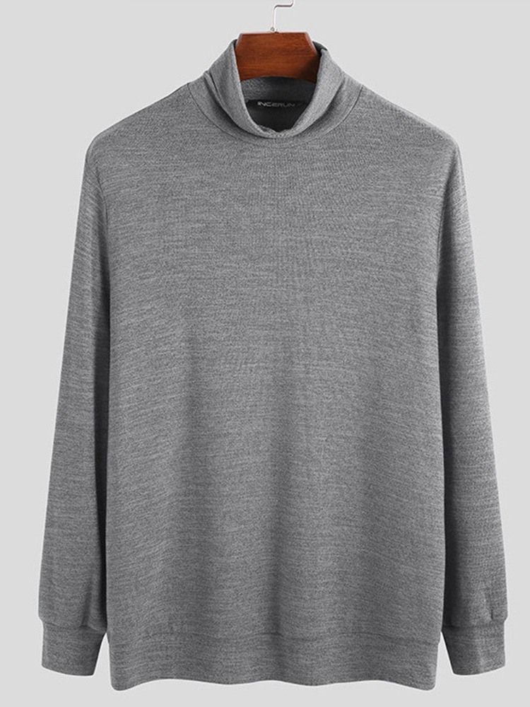 Standard Plain Turtleneck Loose European Men's Sweater