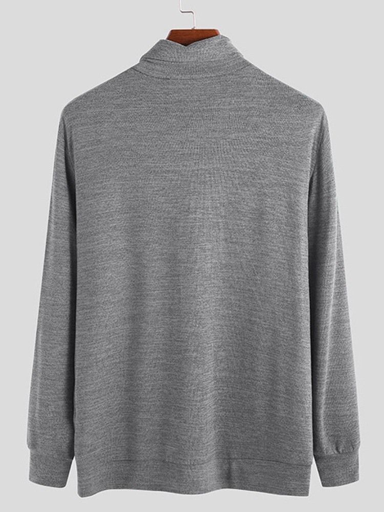 Standard Plain Turtleneck Loose European Men's Sweater