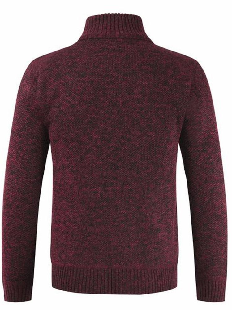 Standard Stand Collar Fall Casual Herre Sweater