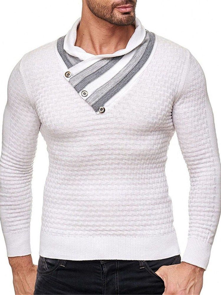 Standard Stripe Patchwork Fall European Men's Sweater