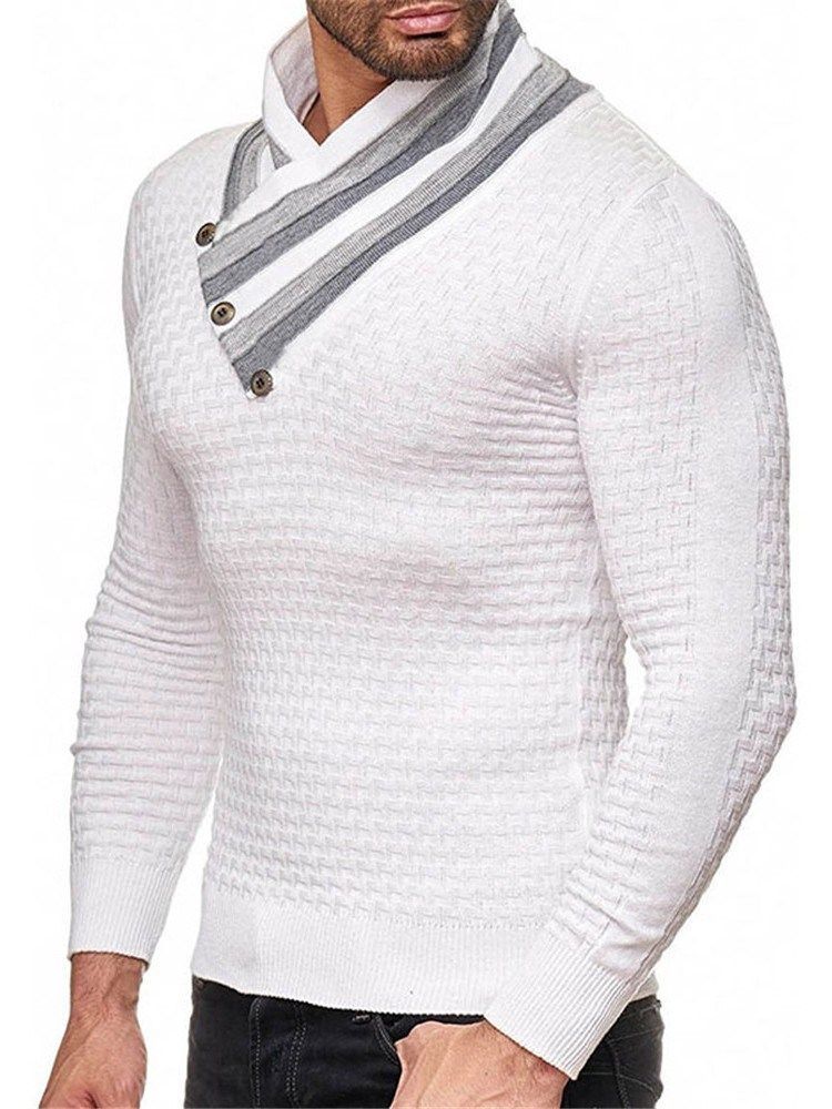 Standard Stripe Patchwork Fall European Men's Sweater