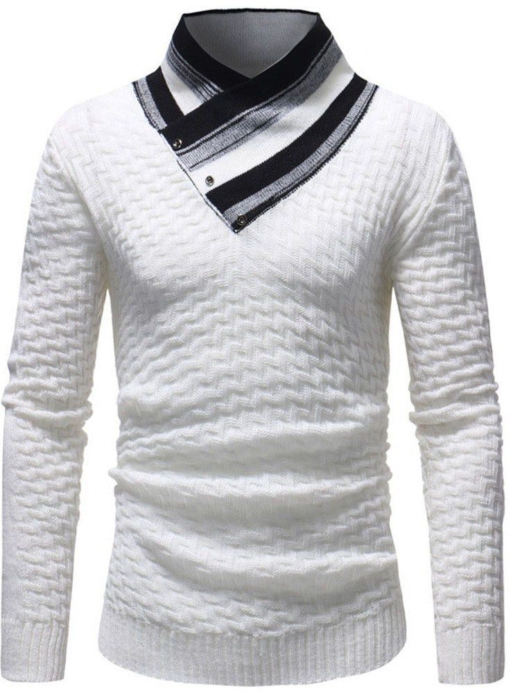 Standard Stripe Patchwork Fall European Men's Sweater