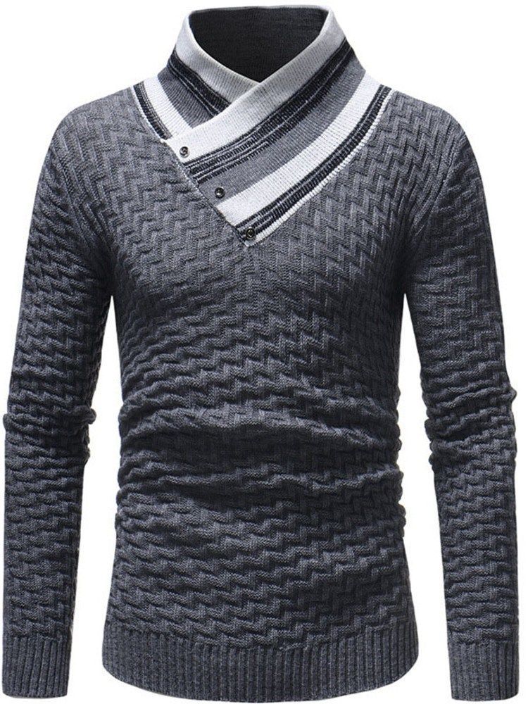 Standard Stripe Patchwork Fall European Men's Sweater