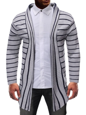 Stripe Mid-length Casual Herre Slim Sweater