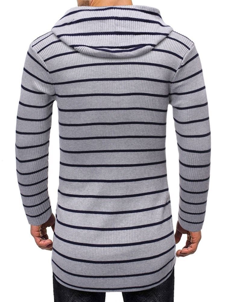 Stripe Mid-length Casual Herre Slim Sweater